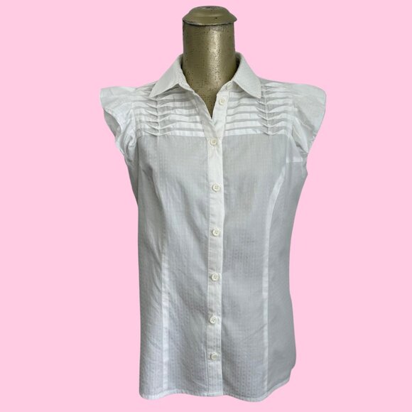Vero Moda White Button Down Shirt S - Picture 2 of 5